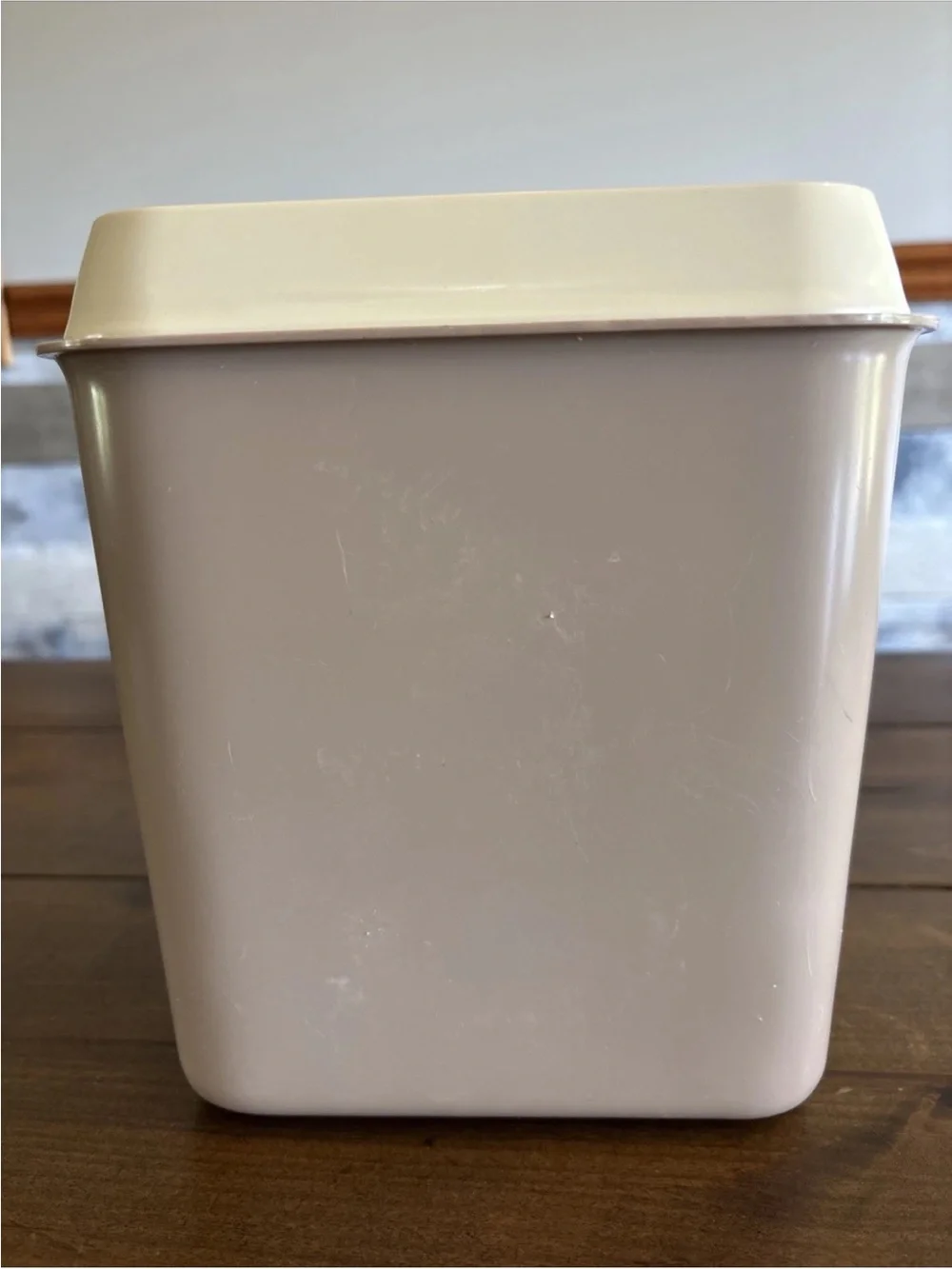 Vintage Lustroware Rooster Kitchen Tan Flour Canister W/Lid MCM Cottage Core